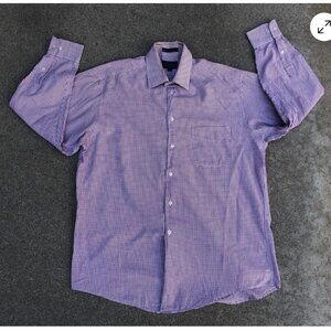 Club Room by Charter Club Men's Red Long Sleeve Dress Shirt Size 17- 34/35